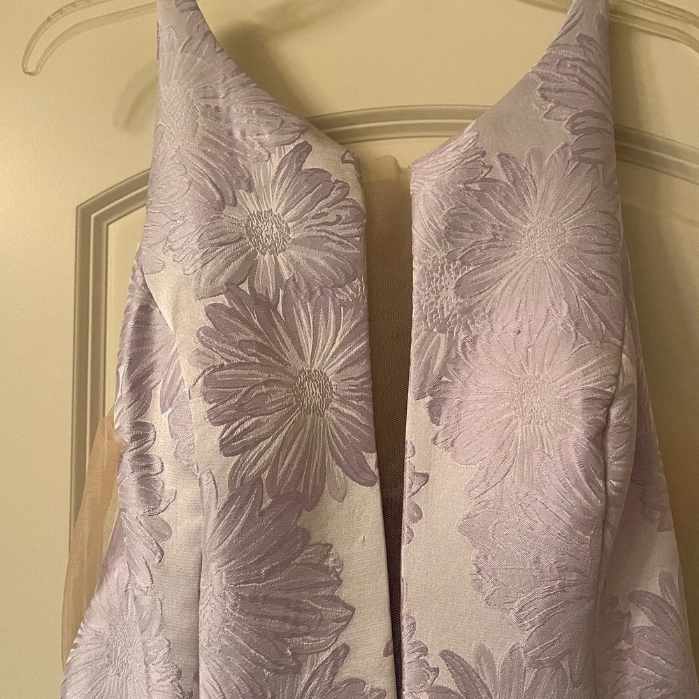Sherri Hill Lilac Floral Prom Dress - Picture 2 of 5